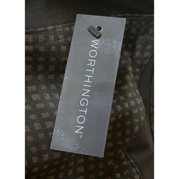 Worthington Fit & Flare Mini Skirt Check Pattern Dark Brown & Black Women Size 6 - Picture 9 of 10